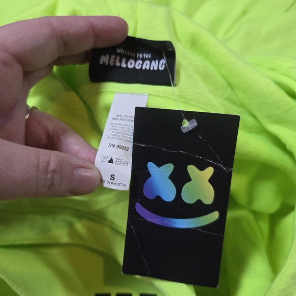Marshmello Official DJ Mellogang Hoodie Men's Size S Macho Mello Neon Green NWT - Picture 5 of 8